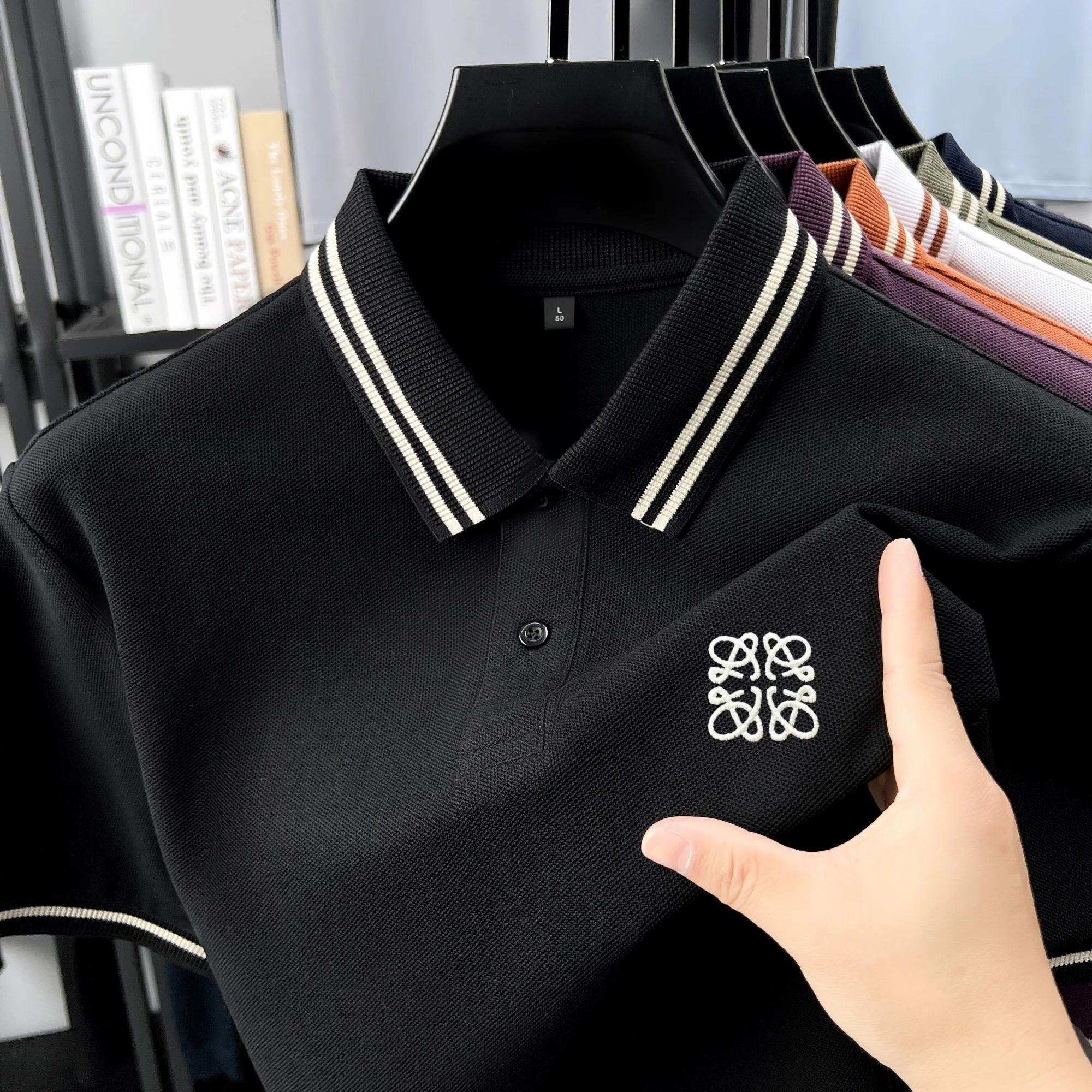 

Brand Logo Men Short sleeved POIO Shirt Summer Fashion New Style Simple and Exquisite Embroidery Soft Breathable Leisure T-shirt