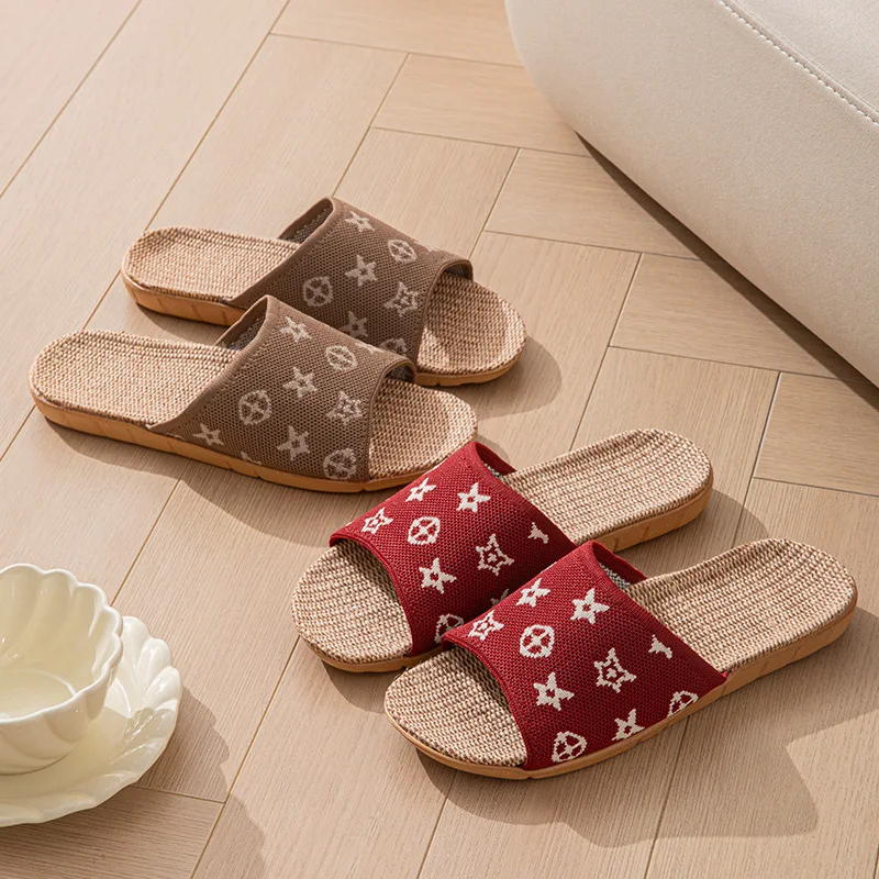 

Hemp Women's Slippers Home Spring Summer Luxury Designer Woman Shoes Flats Indoor Elegant Slides Fashion Soft Sole Lightweight