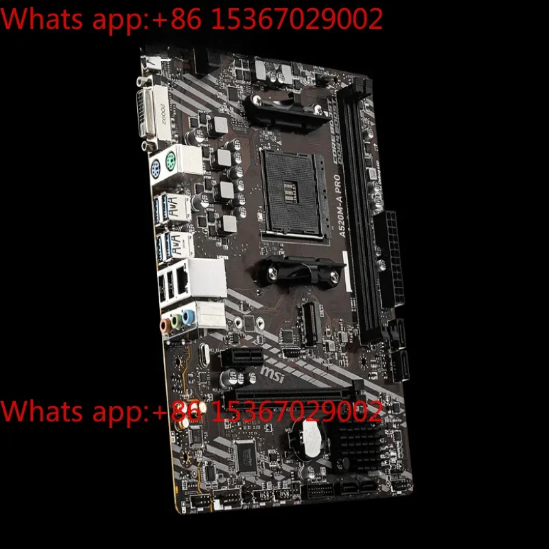 

A520M A PRO motherboard with DDR4 M.2 slot, AM4 USB 3.2, STAT 3.0, and 4600 OC SSD