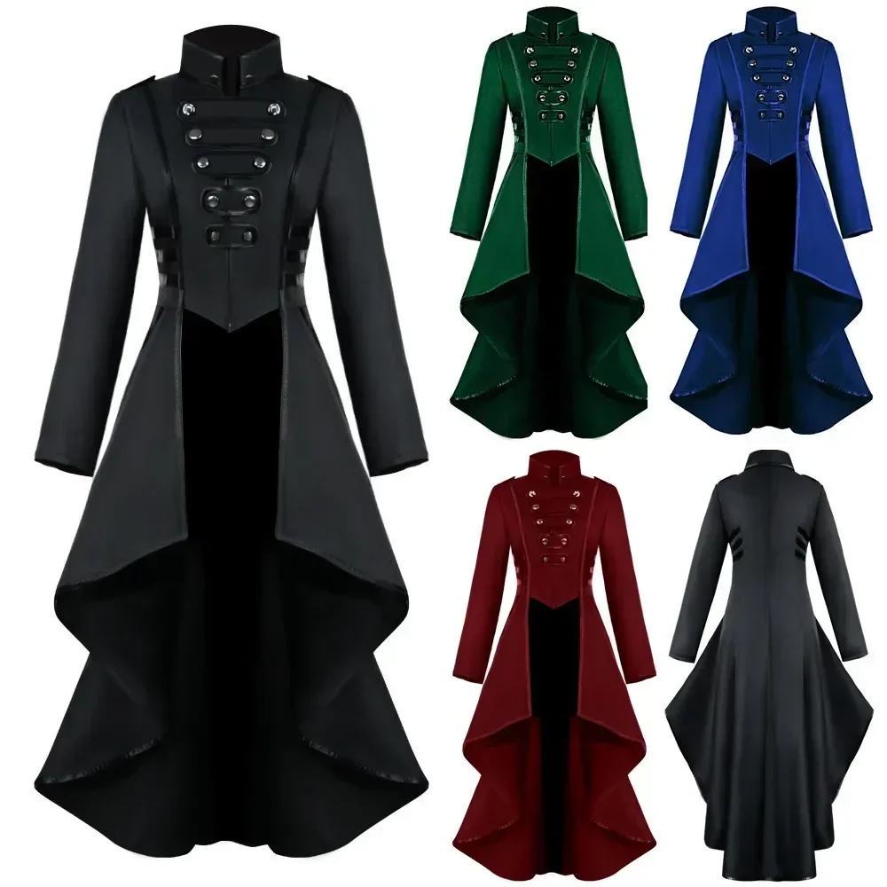 

Retro Cosplay Medieval Victorian Dress Costume Woman Jacket Coat Gothic Tailcoat Steampunk Halloween Carnival Dress Up Party