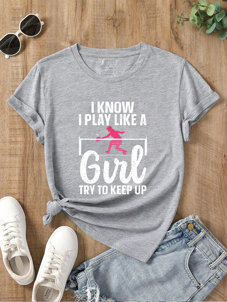 Cute Volleyball Shirt for Teens and Women Libero Coach Tee Tops Printed O-neck Casual T-shirt Women's Clothing