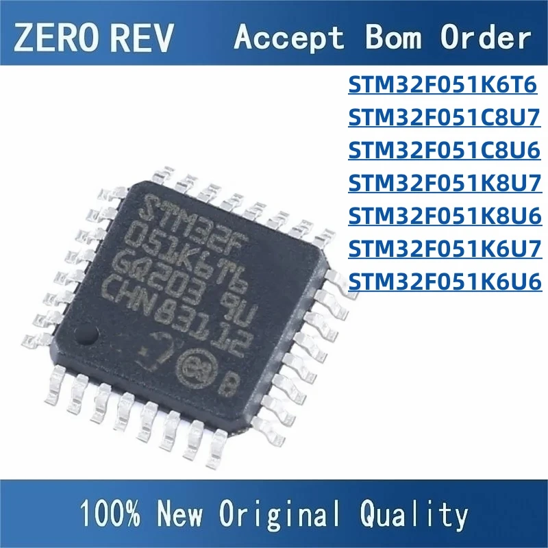 

100% New STM32F051K6T6 QFP32 STM32F051C8U7 STM32F051C8U6 STM32F051K8U7 STM32F051K8U6 STM32F051K6U7 STM32F051K6U6 UFQFPN chips ic