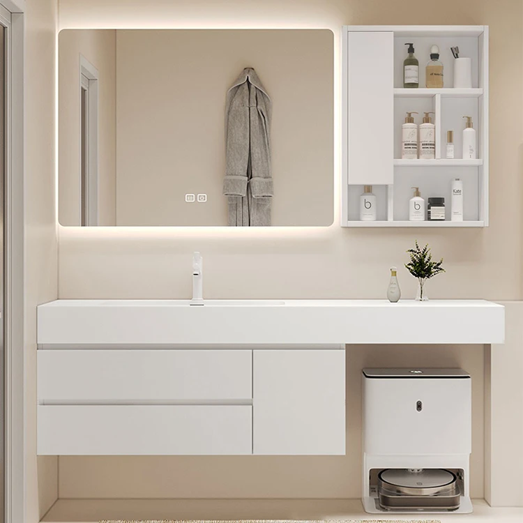 

High-End Luxury Large Size Wall-Mounted Bathroom Vanity Cabinet Bathroom Toilet Make Vanities Sets in Light Style