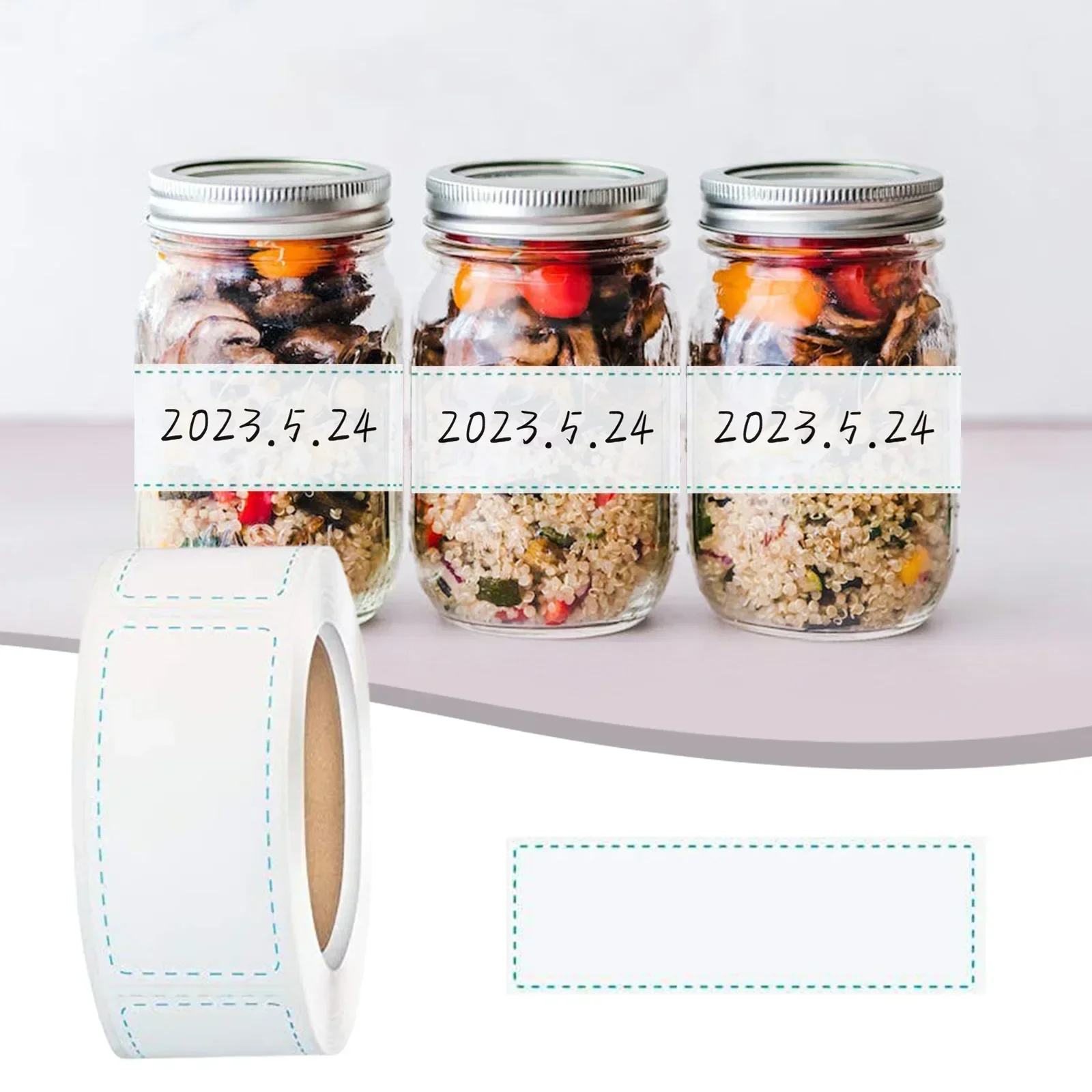 150/300Pcs Kitchen Date Roll Papers Labels Waterproof Food Storage Stickers Removable Storage Stickers Freezer Labels Stickers