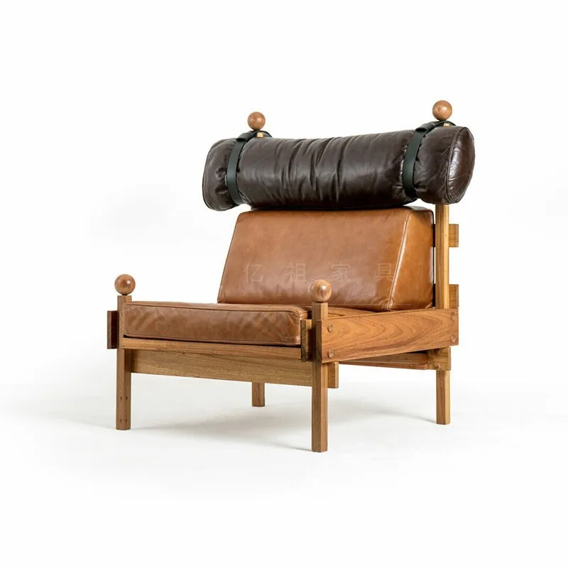 

Retro light luxury living room solid wood sofa chair B & B club creative medieval leisure