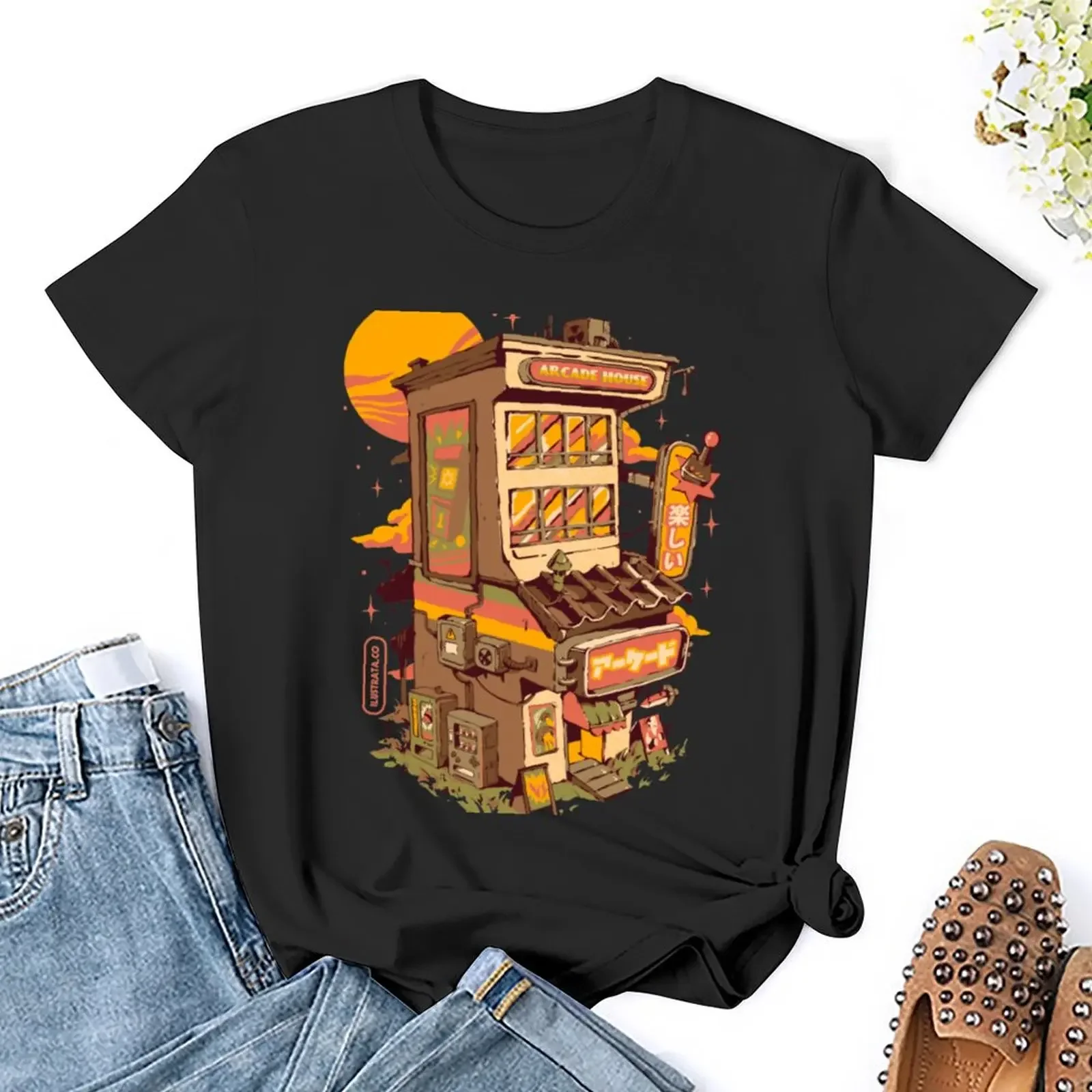 Arcade house T-Shirt plus size tops Female clothing cute clothes Summer Women's clothing