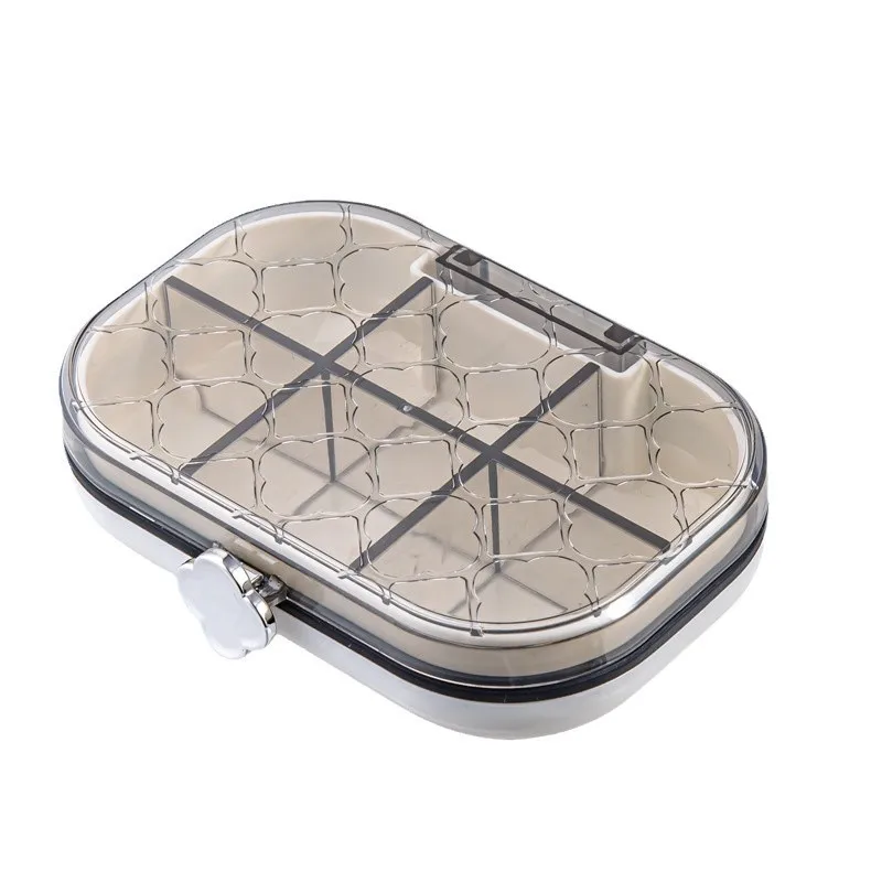 Portable Sorting Grid Gift Sealed Capsule Tablet Box Moisture-Proof One Week Jewelry Sealed Storage Box Large Capacity