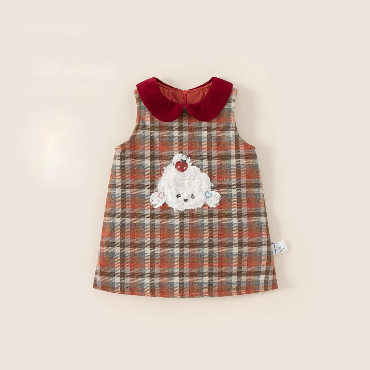 

Autumn Winter Children Dress 1-10Y Girls Thick Warm Quilting Plaid Cartoon Party Princess Dresses Toddler Wear For Kids Clothing