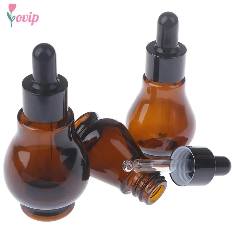 Empty Dropper Bottle Amber essential oil Glass Aromatherapy Liquid Brown 10-30ml Drop for massage Pipette Bottles Refillable