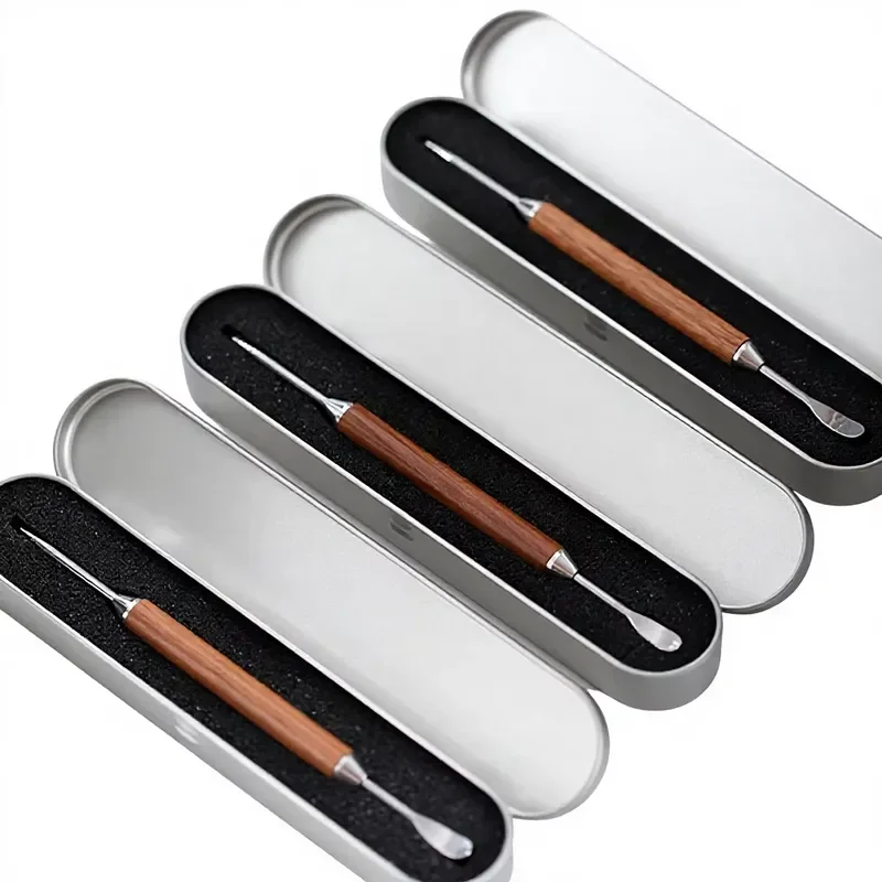 Wooden Handle Double Ended Latte Art Needle Stainless Steel Espresso Decorative Stick Barista Accessories