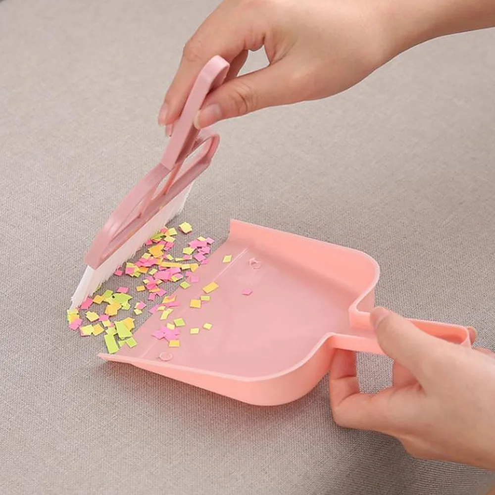 2pcs Exquisite Plastic Mini Dustpan And Brush Set Hamster Sand Scooper Desktop Cleaning Set Pet Waste Cleaning Kit Tabletops