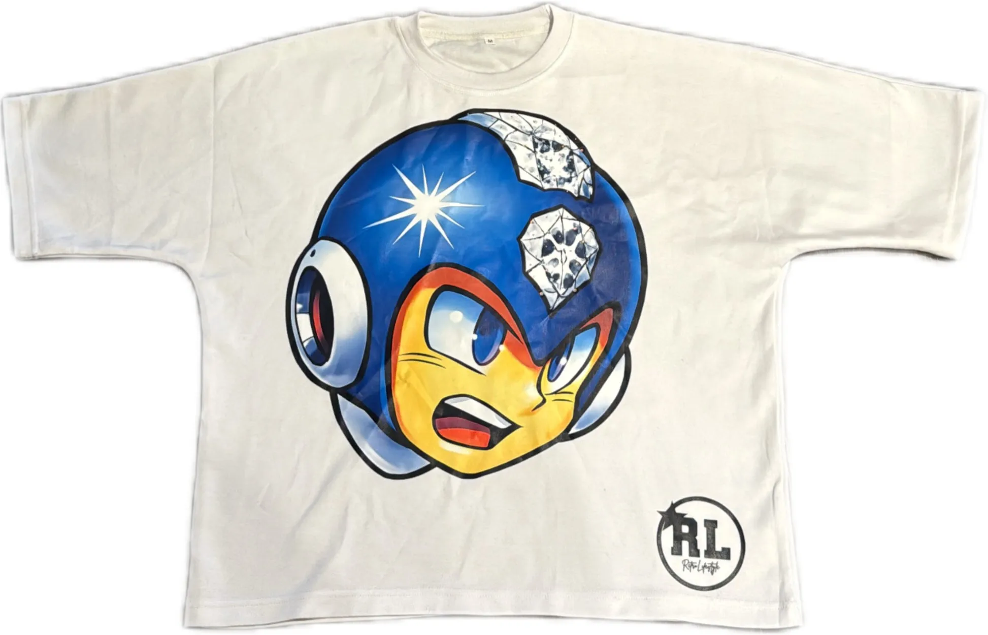Megaman x graphic t shirts black and white cotton oversized t shirt harajuku gothic y2k tops streetwear men women clothing