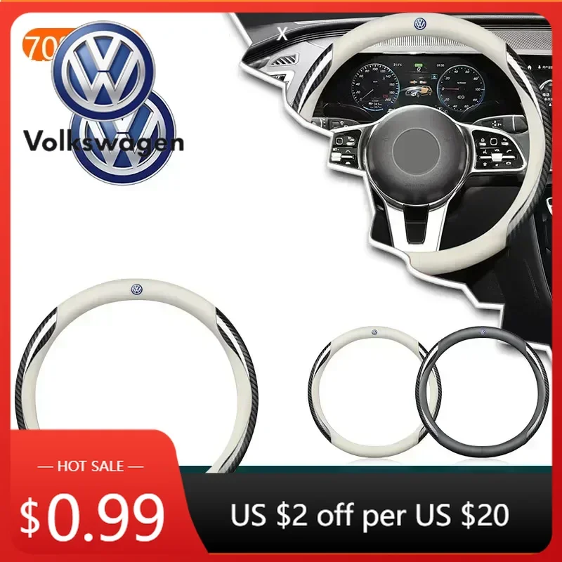 

Чехол на руль для автомобилей VOLKSWAGEN VW GTI, новый, из искусственной кожи, противоскользящий, для Volkswagen VW