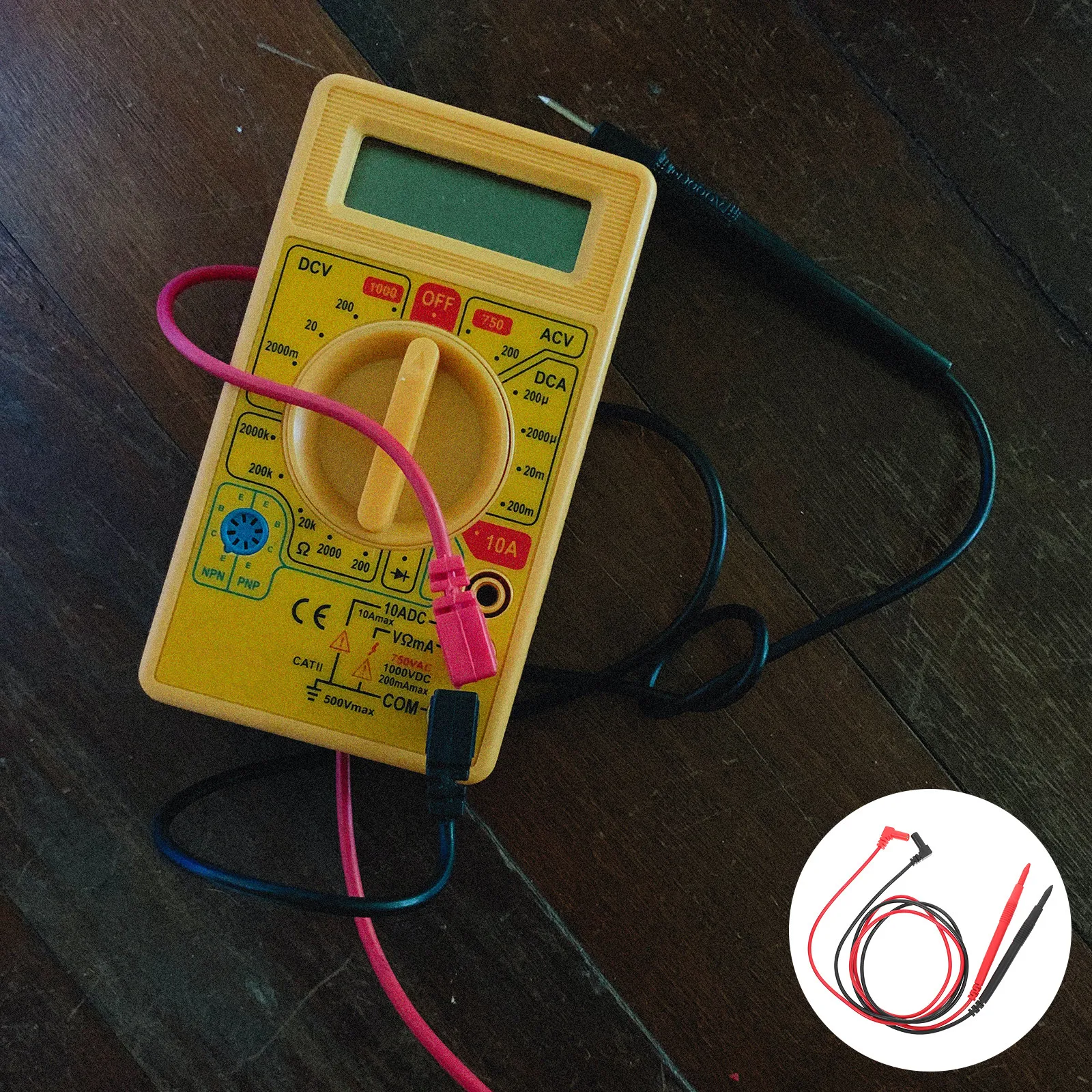 1 ensemble de fils de test pour multimètre numérique, fil de cuivre robuste, gaine en silicone, 1000V 10A, pointe pointue de précision pour testeur de tension