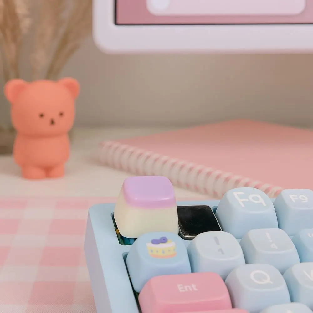 Cross Shaft Jelly Pudding Keycap Personalized Transparent Design Mechanical Keyboard Key Caps Original Dripping Jelly Texture