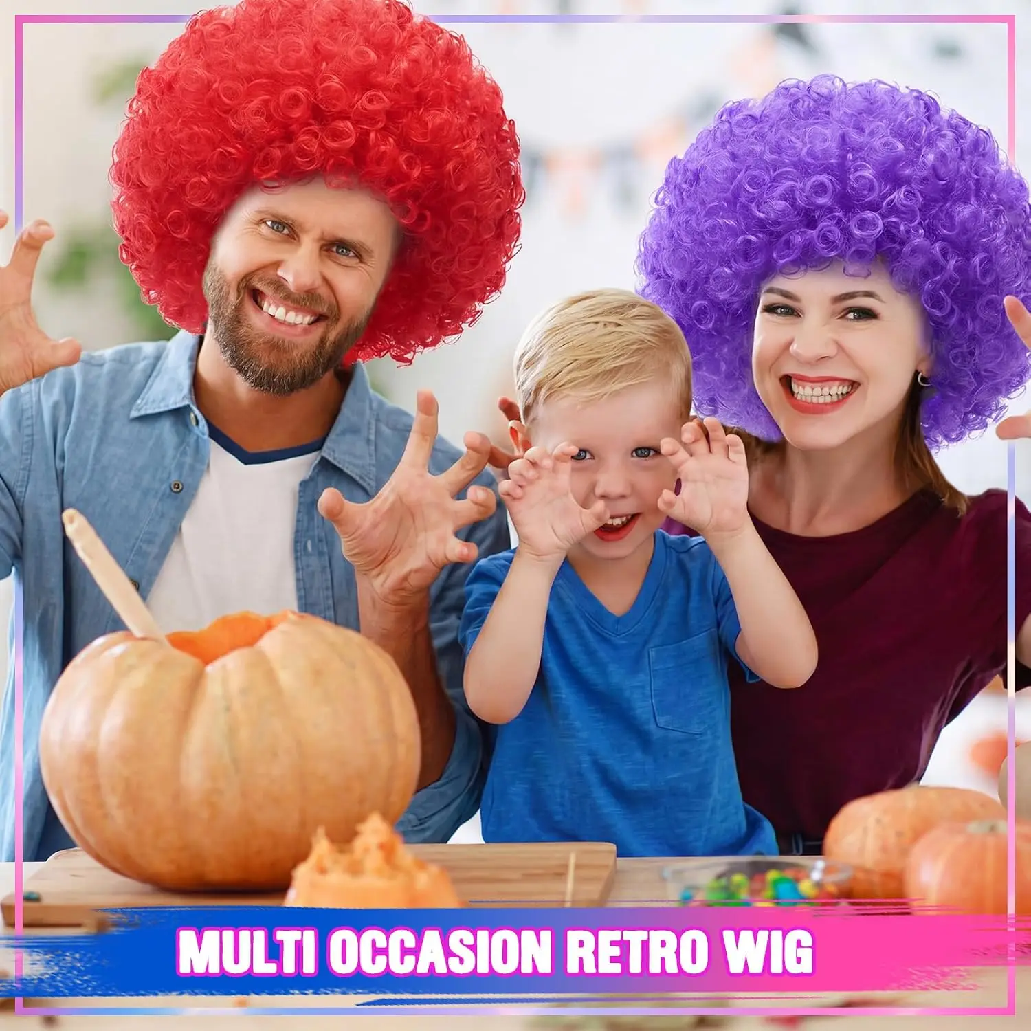 Fluffy Synthetic Curly Afro Wig Retro Disco Fancy Dress Cosplay Multiple Colors for Men Women Party Carnival Halloween