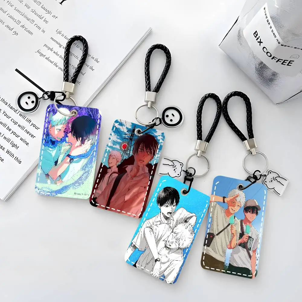 Yoshinori y Hikaru: Anime HOT - El Verano en que Hikaru Murió - Estuche para Tarjetas, Llavero, Bolsa para Tarjetas de Acceso, Anillo para Llaves, Portatarjetas de Cuero