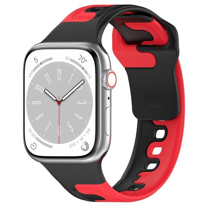 Splicing Dual Color Silicone Strap For Apple Watch Strap38/40/41MM42/44/45/49MMSports Smart Watch Accessory IwatchS9Ultra8765SE2