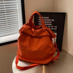 Nylon Solid Color 2024 High Quality Shoulder Bag Zipper Versatile Fashion Handbag Soft Commuter Large Capacity Crossbody Bag
