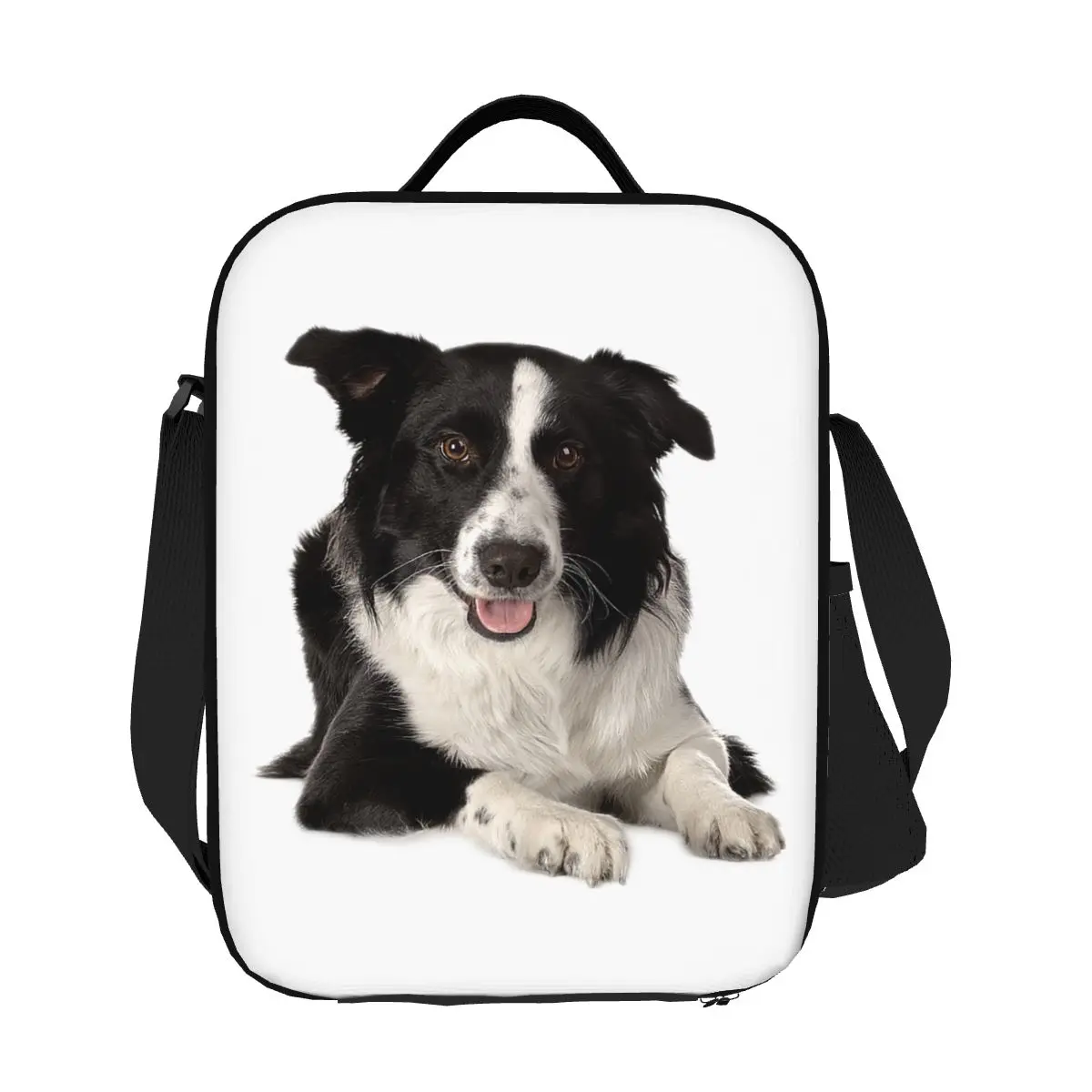 Border Collie Insulated Lunch Tote Bag per le donne Pet Dog Gift Resuable Cooler Thermal Food Lunch Box Work School Travel