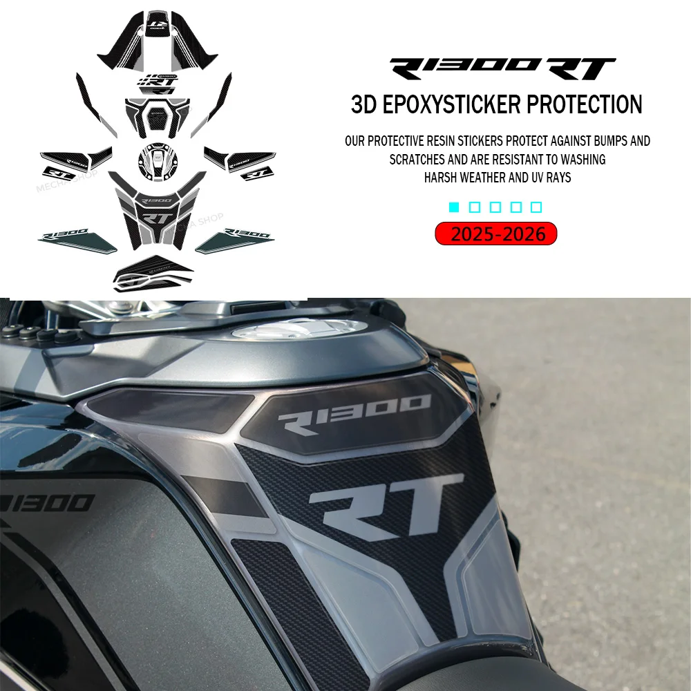 

Защитная накладка на бак мотоцикла, водонепроницаемая, устойчивая к царапинам 3D наклейка из смолы для R 1300 RT 2025 R1300RT 719, защита накладки на бак