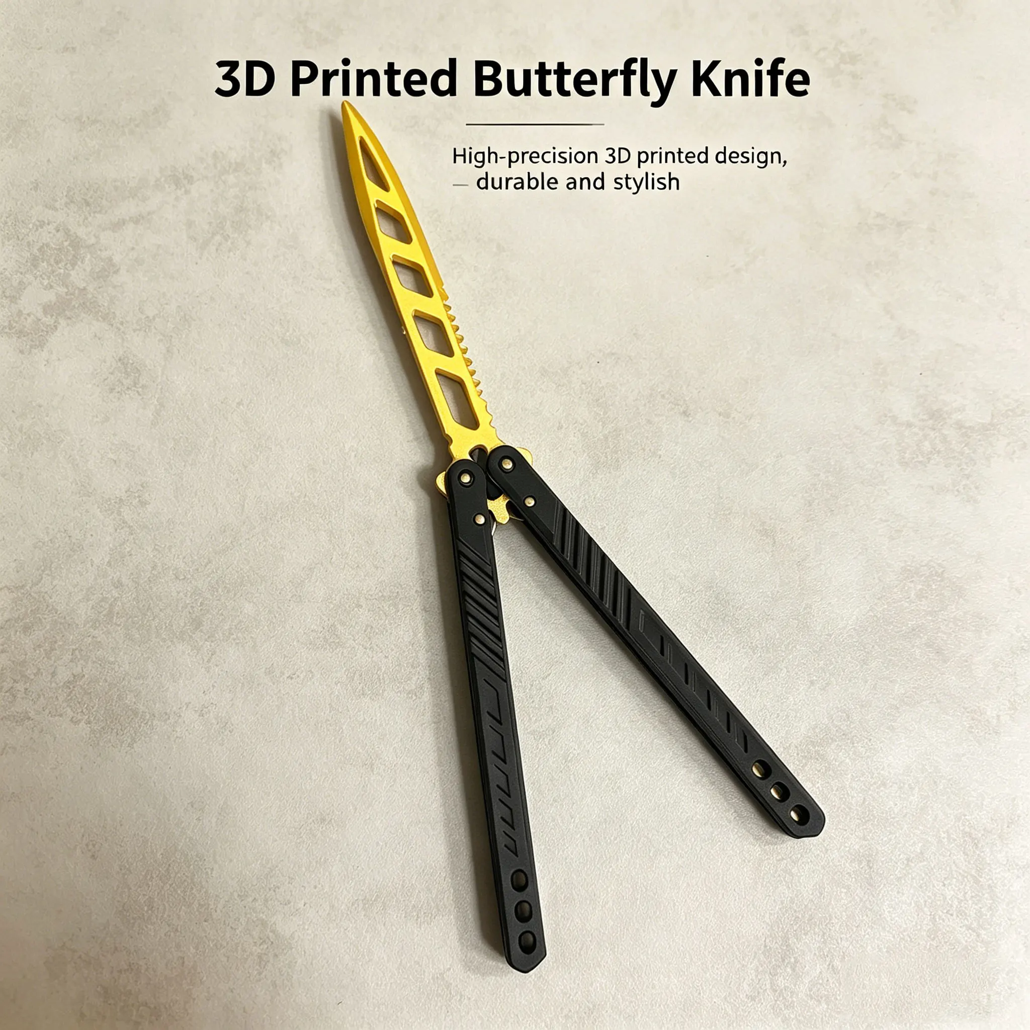3D Printed Balisong Butterfly Trainer, Anxiety Relief Fidget Toy, EDC Practice Tool, Cool Gift for Beginners & Teens
