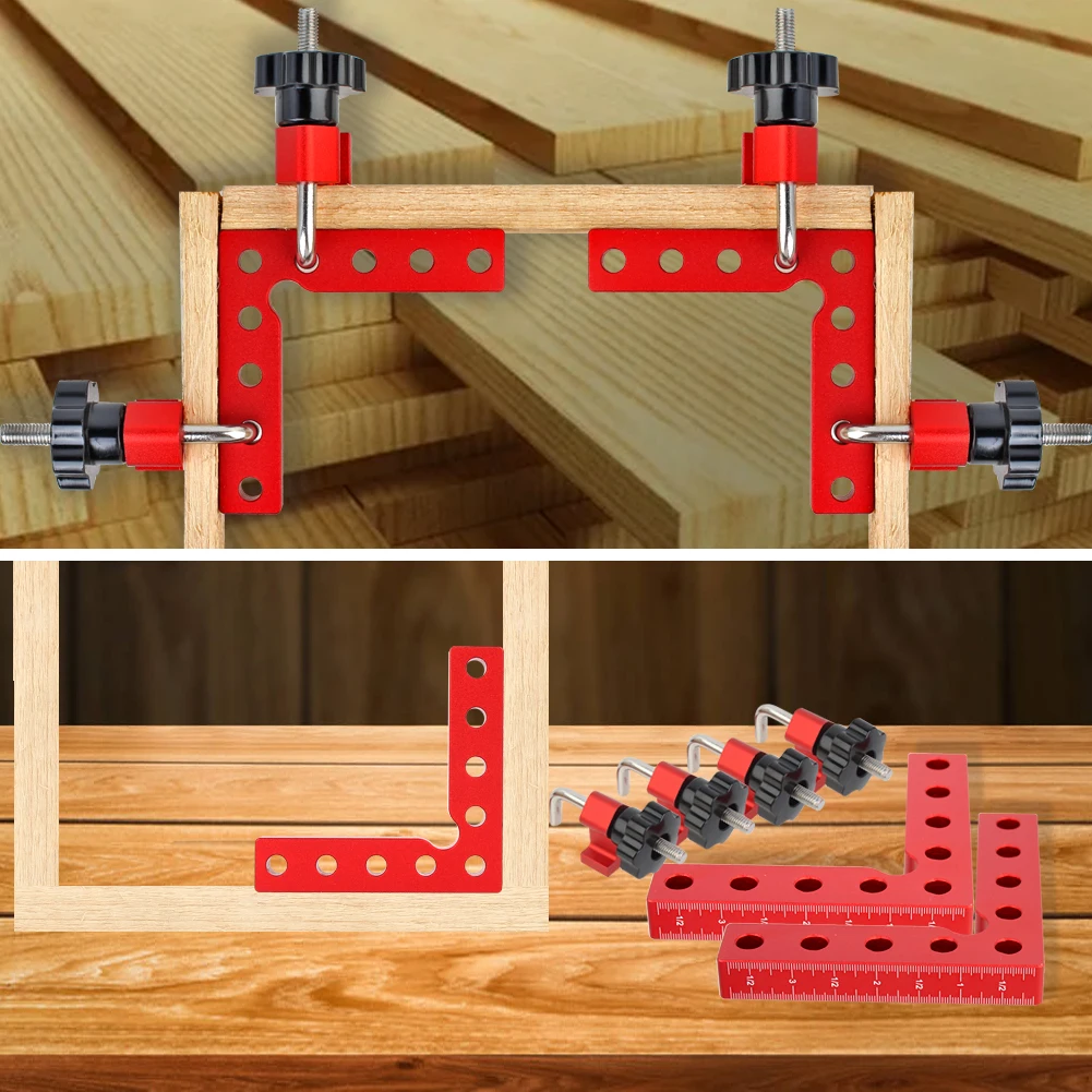 Imagem -03 - Graus em Forma de l Dispositivo Auxiliar Placa de Emenda Painel de Posicionamento Clipe Fixo Régua Quadrada do Carpinteiro Ferramenta para Trabalhar Madeira 2pc 90