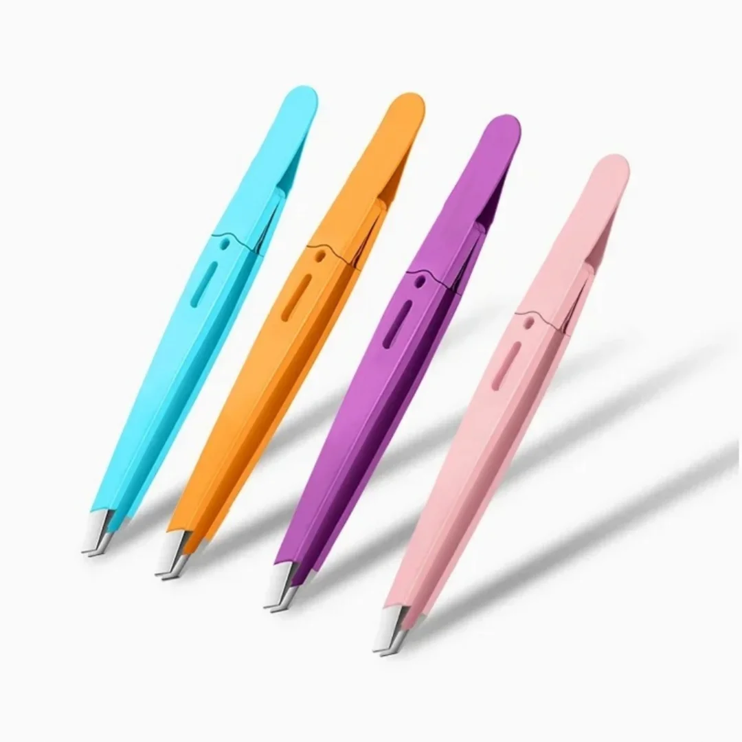 186-- 眉毛ピンセットカラフルな髪の美しさ細い毛プラーステンレス鋼斜め眉毛クリップ除去メイクアップツール