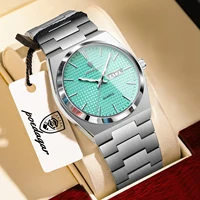 Reloj POEDAGAR para Hombre, Moderno, Casual, Luminoso, Resistente al Agua, de Acero Inoxidable, Clásico, con Fecha y Día de la Semana, Reloj de Cuarzo