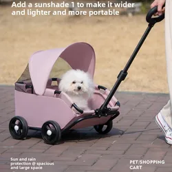 Carrito de paseo plegable y ligero para perros y gatos, exterior