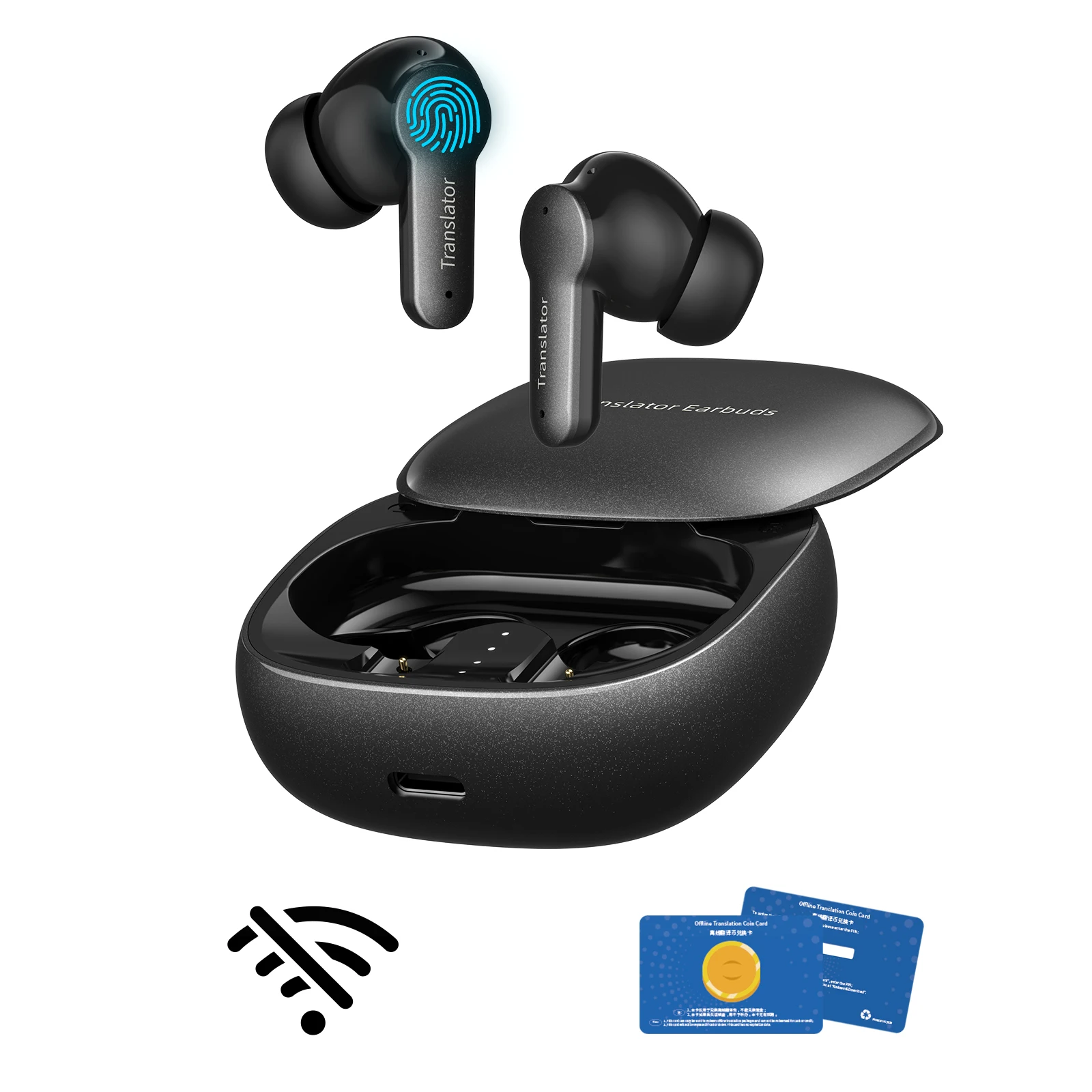Wooask M3 Translator Earbuds, Two-Way Real-Time Translator