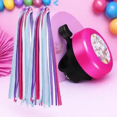 

1Set Bicycle Bell Unicorn Cute Loud Sound Alloy Steel Bike Bell Streamers Handlebar Accessories for Road Cycling Safety