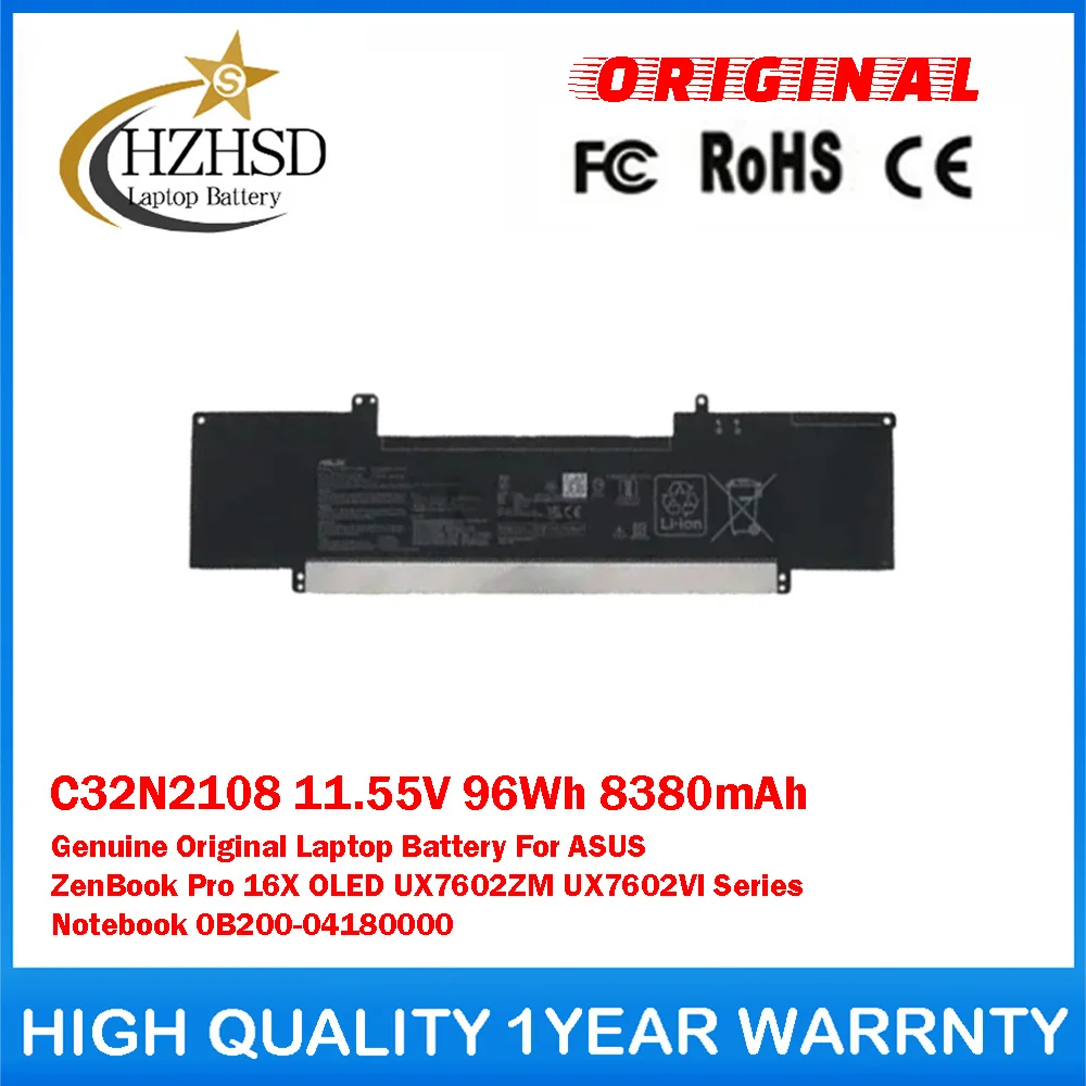 

C32N2108 11.55V 96Wh 8380mAh Genuine Original Laptop Battery F​or ASUS ZenBook Pro 16X OLED UX7602ZM UX7602VI Series Notebook