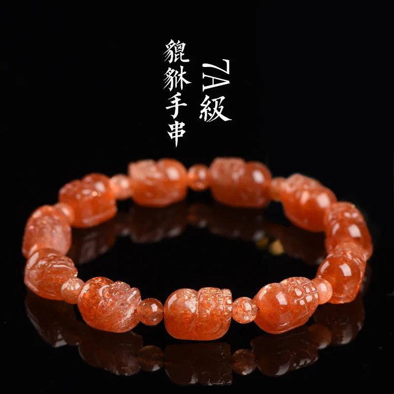 

Natural Arusha Orange Strawberry Quartz Sunstone Beads Bracelet Heliolite 8x10mm Pi Xiu Fashion Jewelry Crystal Women Men AAAAAA