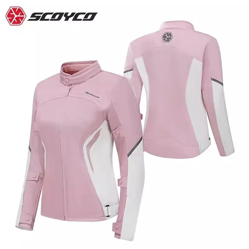 

Scoyco Motorcycle Jacket Women's Summer Mesh Breathable Racing Suit Slim-fit Anti-fall Wear-resistant The Four Seasons Jacket