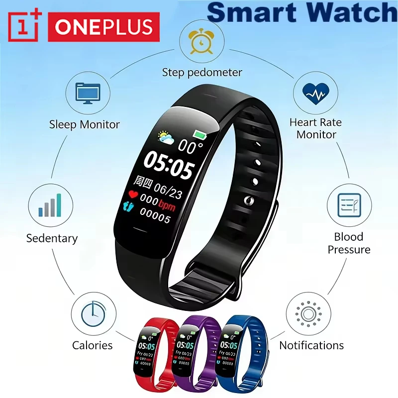 OnePlus Smart Watch Men Women Gifts Bluetooth Step Counting Fitness Tracker Heart Rate Blood Pressure Sports Bracelet Smart Band