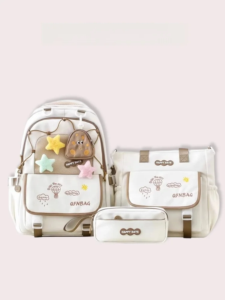 Mochila de Luxo Clnoe Kenok de Alto Valor Estético e Grande Capacidade para Meninas do Ensino Fundamental e Médio com Proteçã...