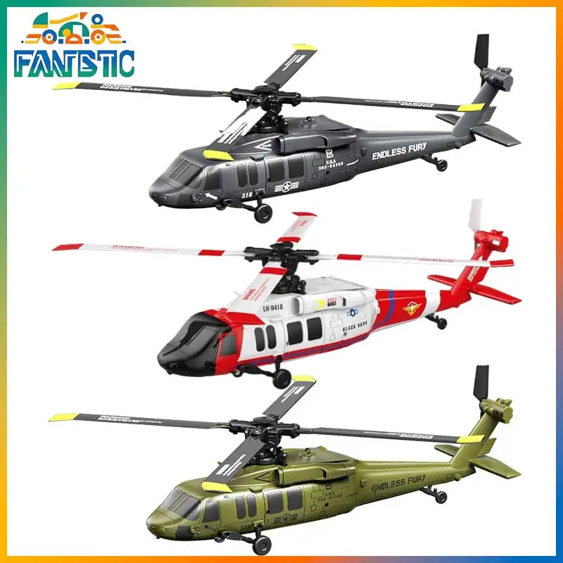 Hélicoptère RC sans balais à six canaux JJRC, simulation de drone militaire, verrouillage de l'altitude barométrique, vol inversé à une touche, six axes