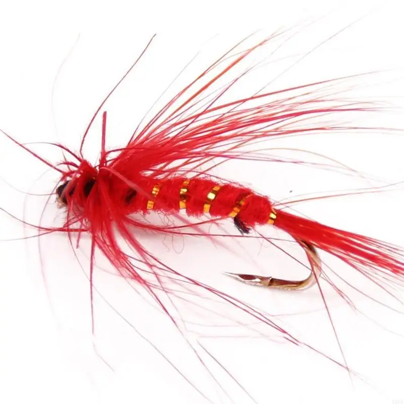 

X9FF Wet Dry Baits Fly Lures Hook Bass Trouts Salmon Fly Fishing with Tackle Box