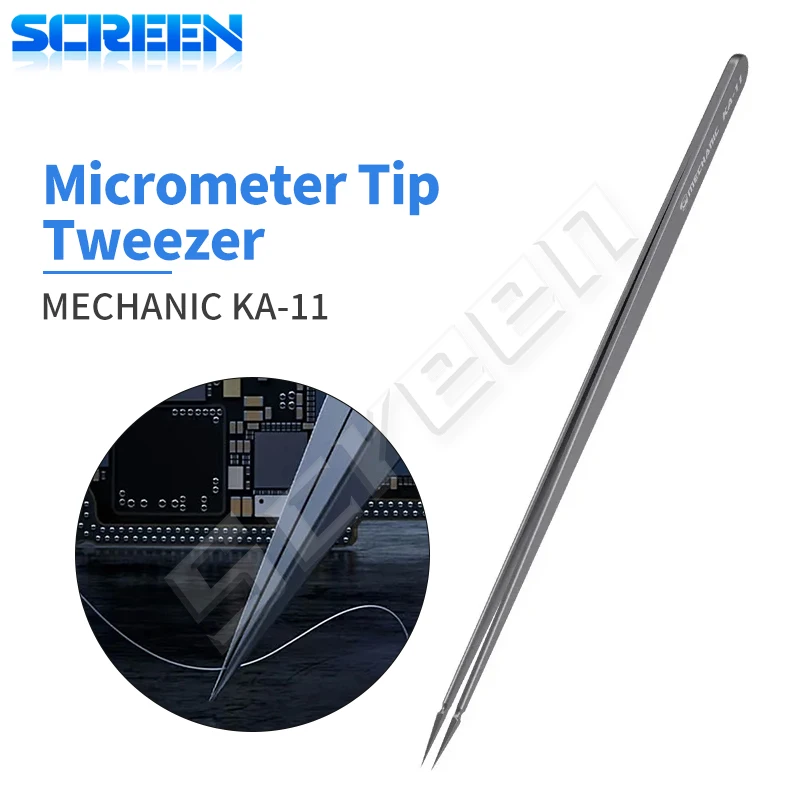 MECHANIC KA-11 Special Pointed Micrometer Tweezers Non-magnetic Anti-adsorption For Precision Electronic Component Flying Wire