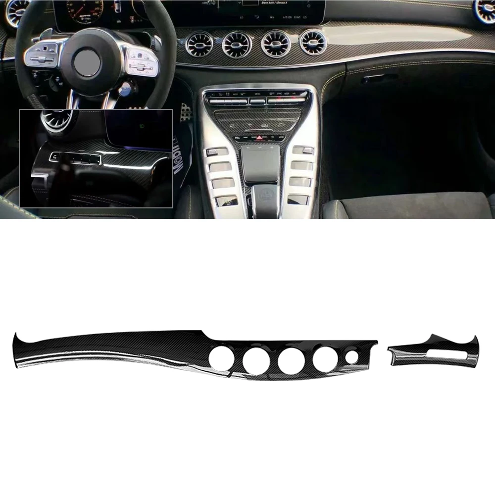 Real Dry Carbon Console Interior Trims Door Panels Dashboard Kits Center Console Cover For Mercedes AMG GT53 GT43 G63 2020up