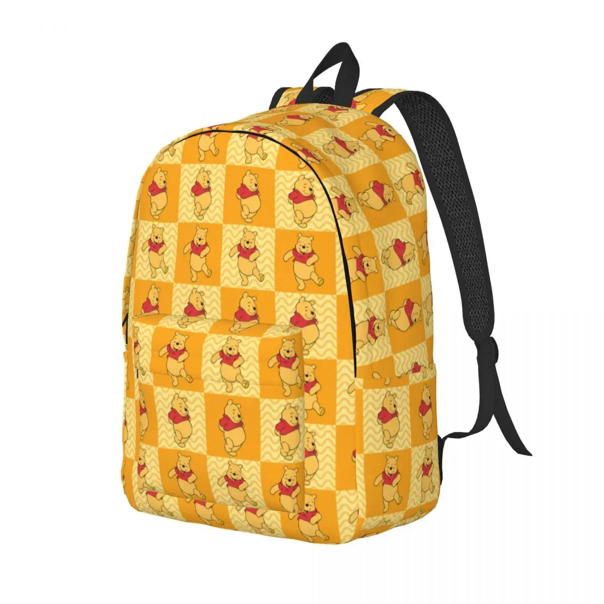 Custom 3D Printing Winnie Pooh Bear Collage Canvas Backpack for College School Travel Bags Women Men Bookbag Fits 15 Inch Laptop