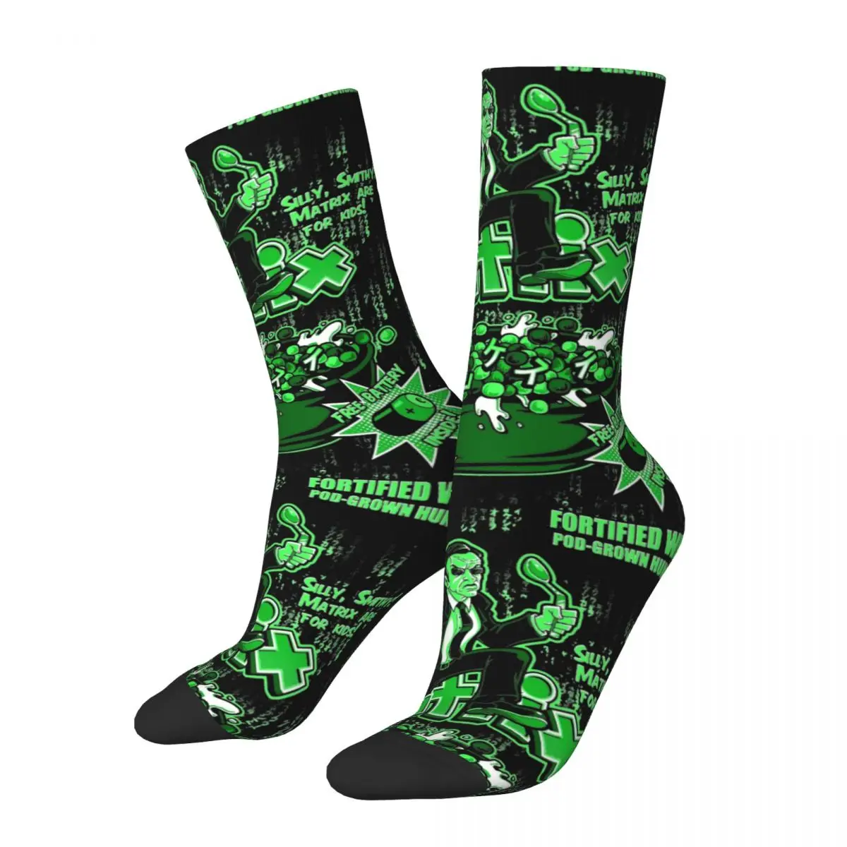 

Winter Warm Retro Women Men Matrix Cereal Movies Scifi Socks Non-slip Basketball Socks