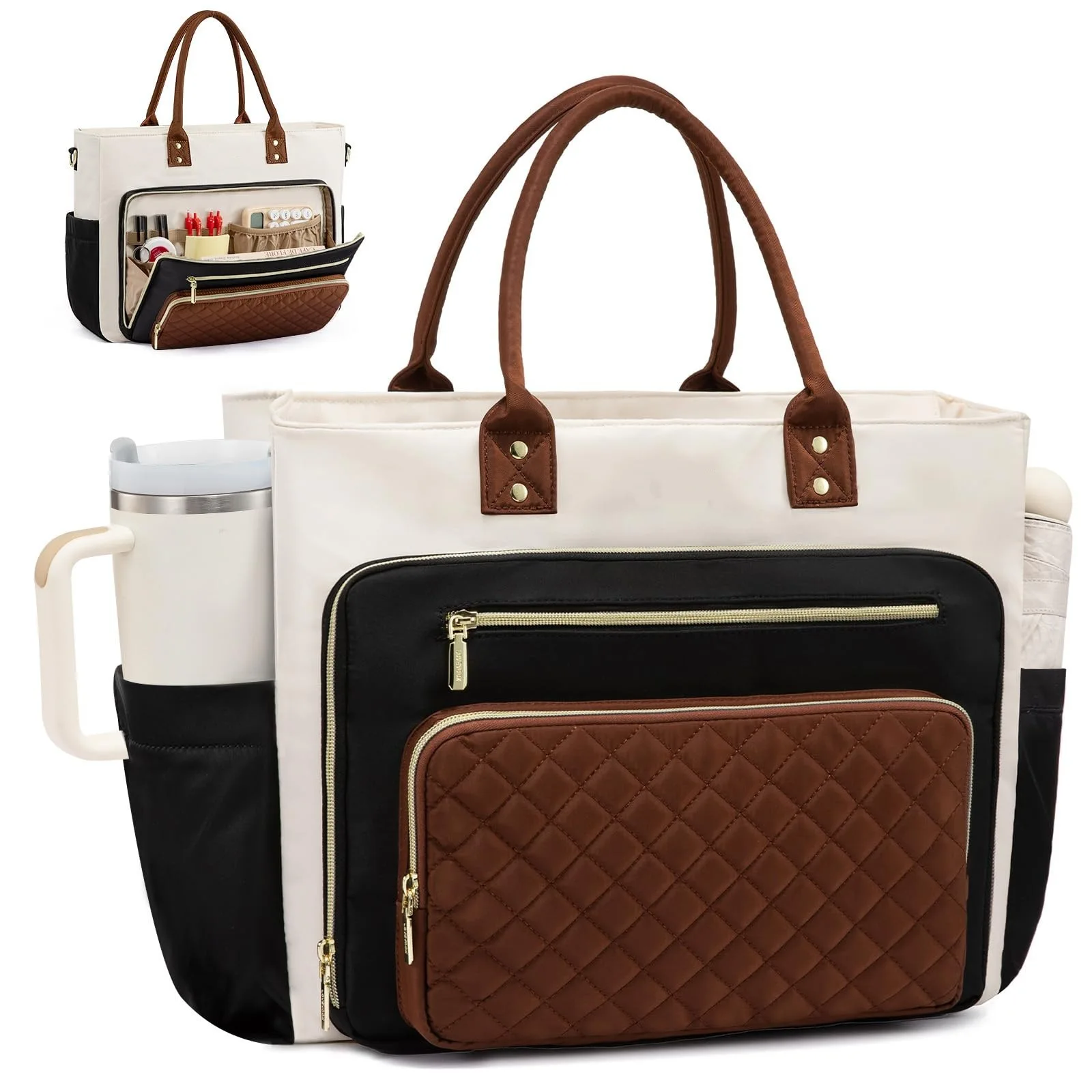 Sac à langer Buylor pour femme, grande capacité, sac de voyage, sac à bandoulière léger, sac à main pour enseignant, sacoche pour ordinateur portable, pour les trajets quotidiens