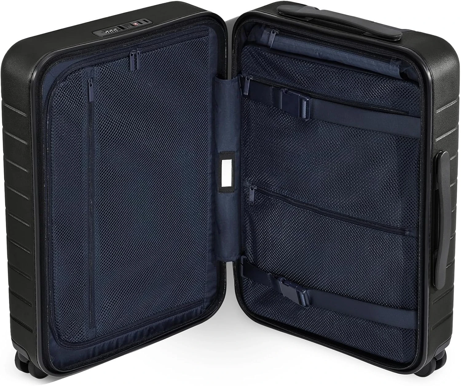 Walizka podręczna ZZH, lekka walizka z twardego tworzywa z kółkami obrotowymi, 22 cale, zgodna z regulaminami linii lotniczych, zamek TSA, kolor czarny.