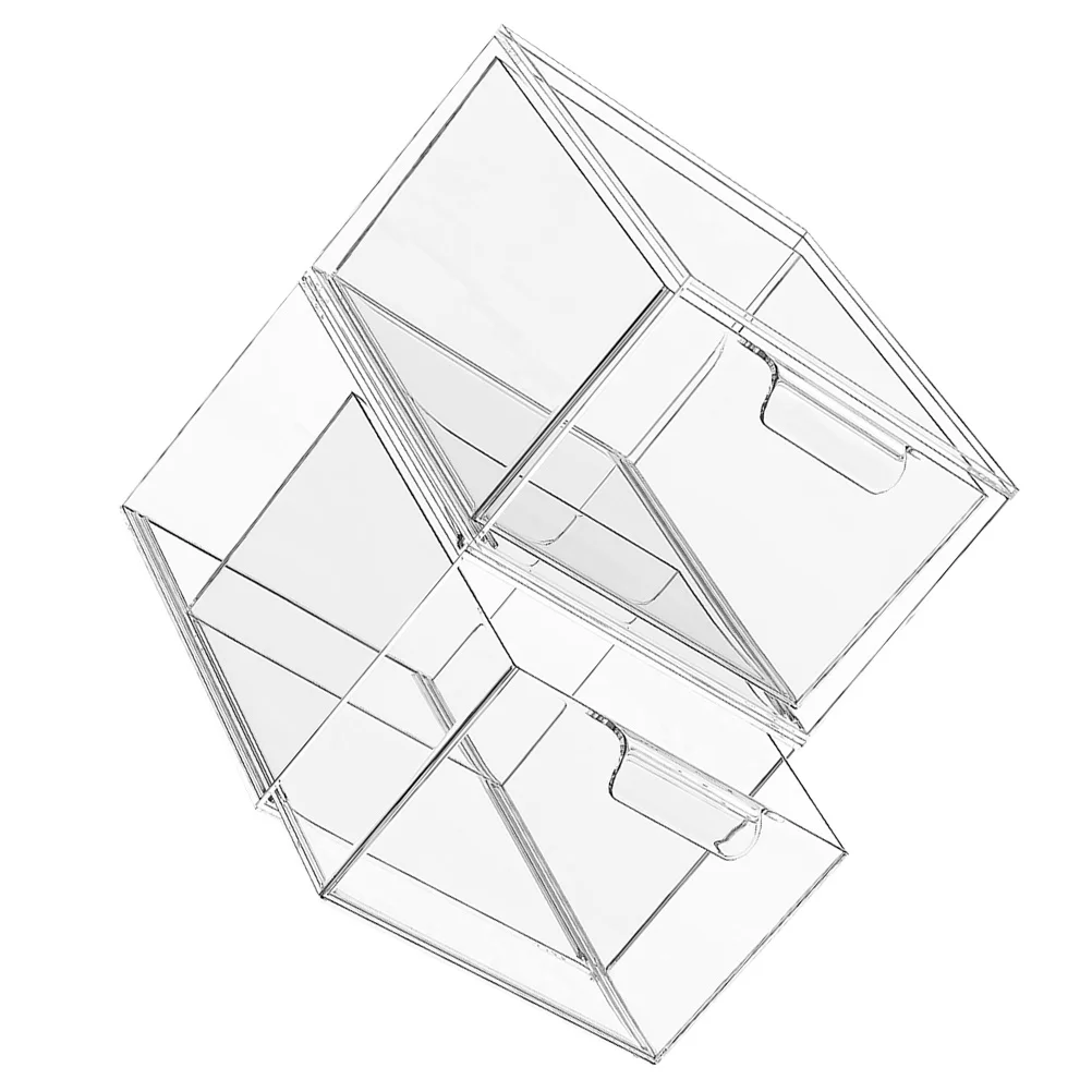 

2Pcs Drawer Organizer Transparent Storage Bins for Makeup Jewelry Beads Small Items Bathroom Bedroom Kitchen Desktop
