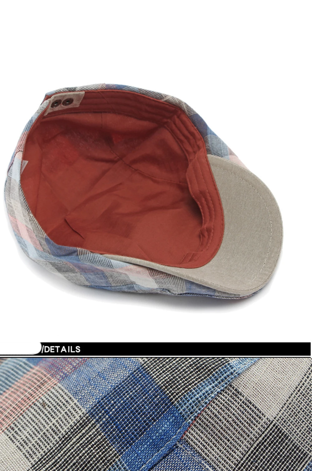 HT4629 Herren- und Damen-Baskenmützen, Vintage Künstler- und Malermütze, Karierte Baskenmütze, Verstellbare Ivy-Flatcap für Männer und Frauen, Frühling/Sommer 2026 Baskenmütze – Detail 12
