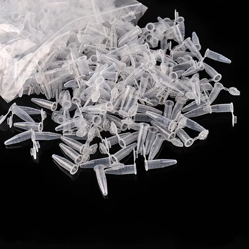 500 Pieces/Pack 0.1ML 0.2ML 0.5ML 1.5ML 2ML Plastic Micro Centrifuge Tube Plastic Capsule Packing Shell Pointed End EP Tubes