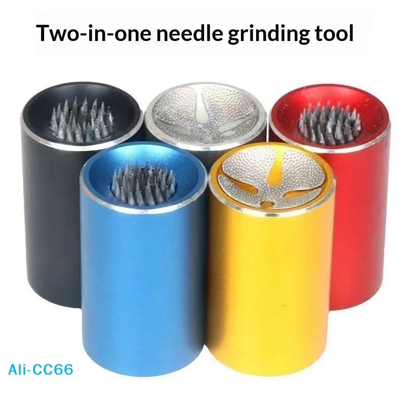 【C】2-in-1 Billiard Cue Tip Repair Shaper Aluminum, Snooker Pool Burnisher File Tool Accessories