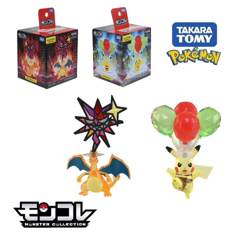 TOMY Pokemon Charizard model original partner Pikachu doll game commemorative collection figure desktop ornaments childrens toys